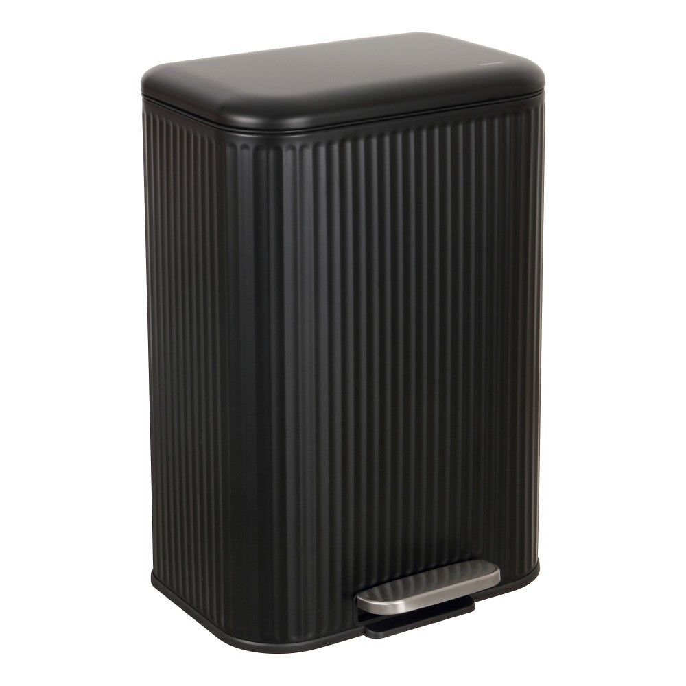 Elm Ribbed Rectangular 13.2 Gallon (50L) Step Pedal Trash Can with Soft-Close Lid