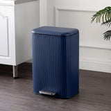 Elm Ribbed Rectangular 13.2 Gallon (50L) Step Pedal Trash Can with Soft-Close Lid