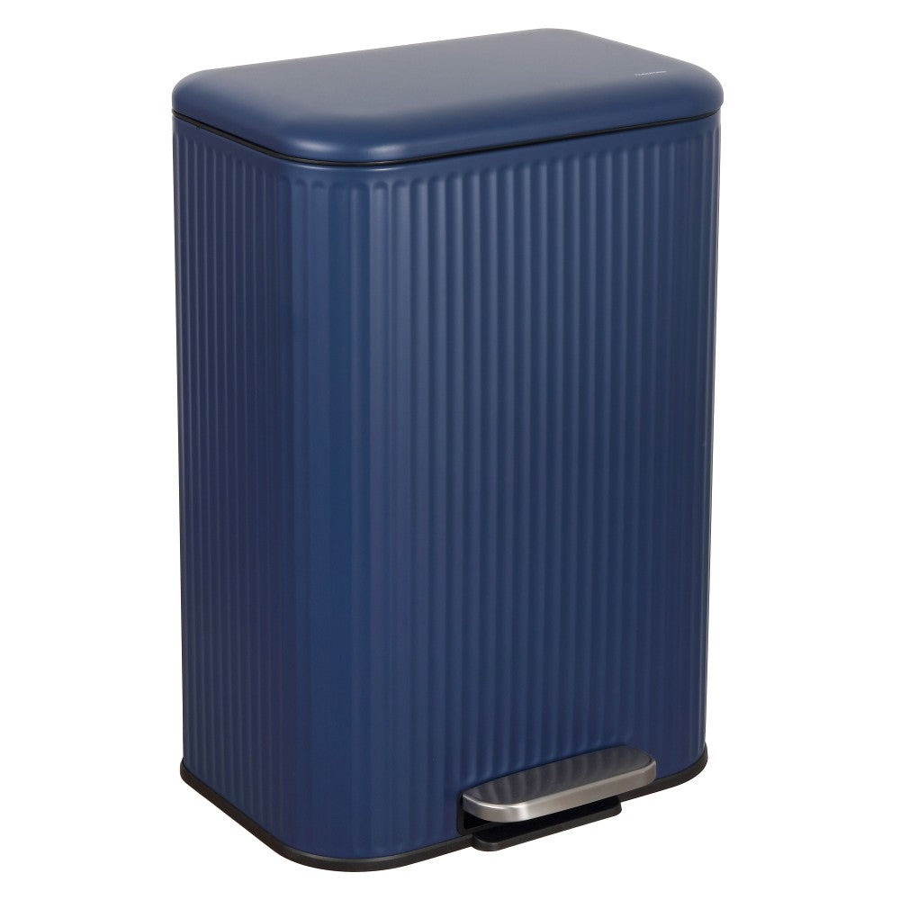 Elm Ribbed Rectangular 13.2 Gallon (50L) Step Pedal Trash Can with Soft-Close Lid