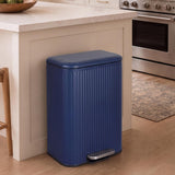 Elm Ribbed Rectangular 13.2 Gallon (50L) Step Pedal Trash Can with Soft-Close Lid