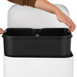 Elm Ribbed Rectangular 13.2 Gallon (50L) Step Pedal Trash Can with Soft-Close Lid