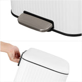 Elm Ribbed Rectangular 13.2 Gallon (50L) Step Pedal Trash Can with Soft-Close Lid