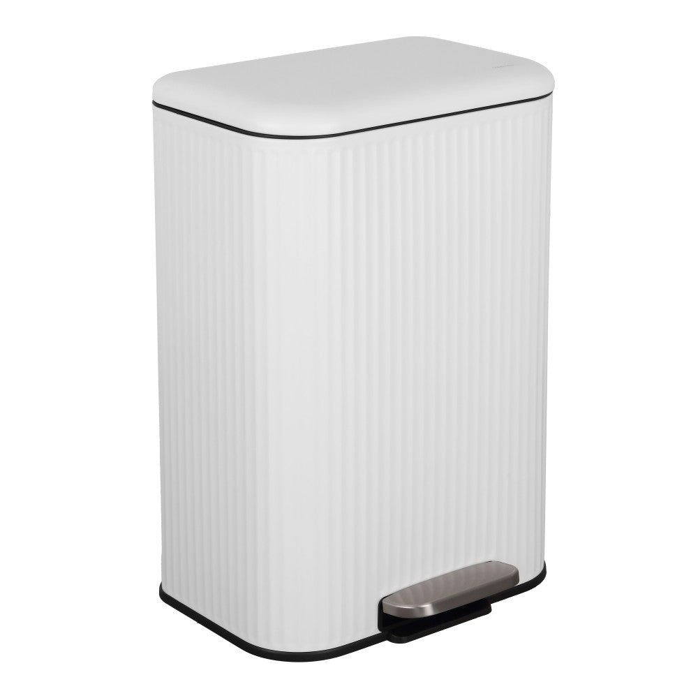 Elm Ribbed Rectangular 13.2 Gallon (50L) Step Pedal Trash Can with Soft-Close Lid