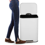 Elm Ribbed Rectangular 13.2 Gallon (50L) Step Pedal Trash Can with Soft-Close Lid