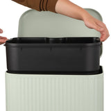 Elm Ribbed Rectangular 13.2 Gallon (50L) Step Pedal Trash Can with Soft-Close Lid
