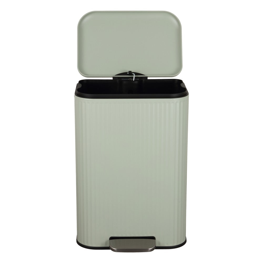 Elm Ribbed Rectangular 13.2 Gallon (50L) Step Pedal Trash Can with Soft-Close Lid