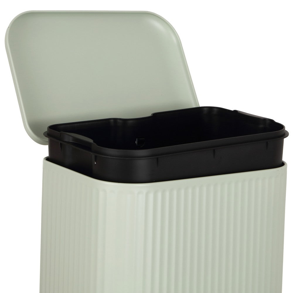 Elm Ribbed Rectangular 13.2 Gallon (50L) Step Pedal Trash Can with Soft-Close Lid