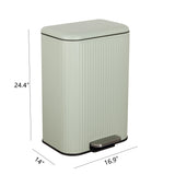 Elm Ribbed Rectangular 13.2 Gallon (50L) Step Pedal Trash Can with Soft-Close Lid