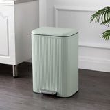 Elm Ribbed Rectangular 13.2 Gallon (50L) Step Pedal Trash Can with Soft-Close Lid