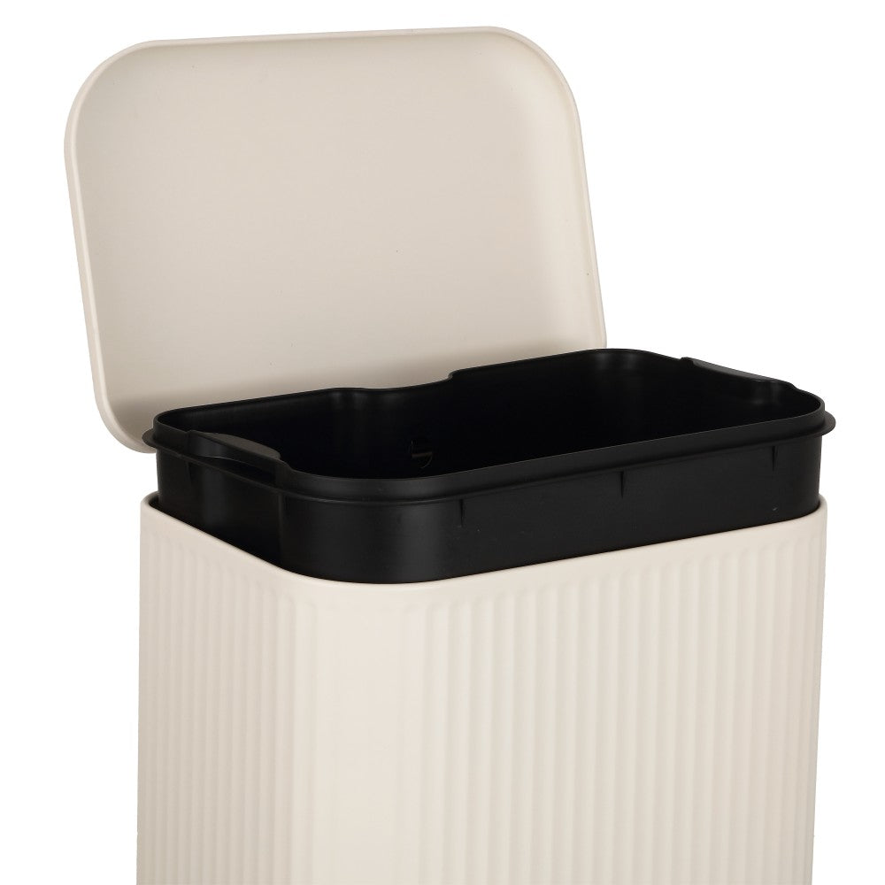 Elm Ribbed Rectangular 13.2 Gallon (50L) Step Pedal Trash Can with Soft-Close Lid