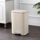 Elm Ribbed Rectangular 13.2 Gallon (50L) Step Pedal Trash Can with Soft-Close Lid