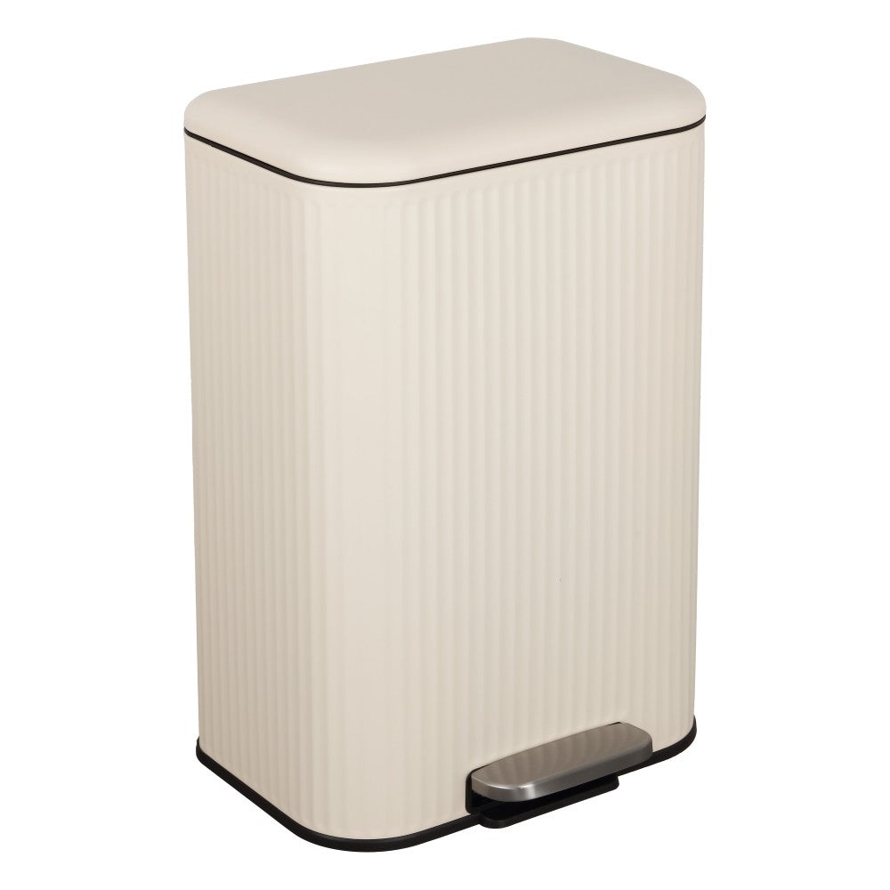 Elm Ribbed Rectangular 13.2 Gallon (50L) Step Pedal Trash Can with Soft-Close Lid