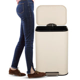 Elm Ribbed Rectangular 13.2 Gallon (50L) Step Pedal Trash Can with Soft-Close Lid
