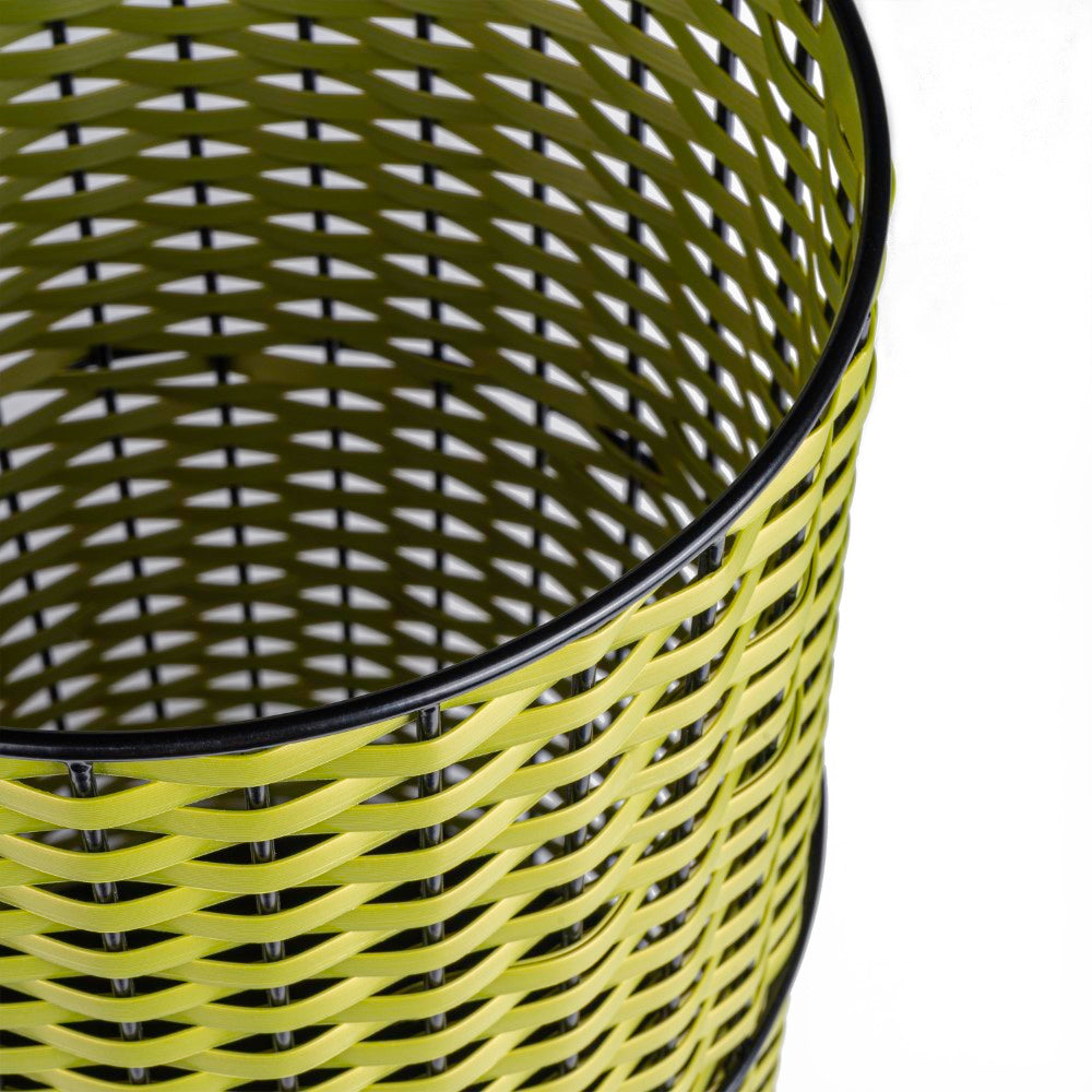 Cecil Modern 4.13-Gallon Faux Wicker Cylinder Waste Basket