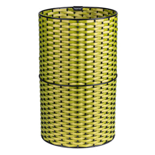 Cecil Modern 4.13-Gallon Faux Wicker Cylinder Waste Basket