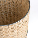Cecil Modern 4.13-Gallon Faux Wicker Cylinder Waste Basket