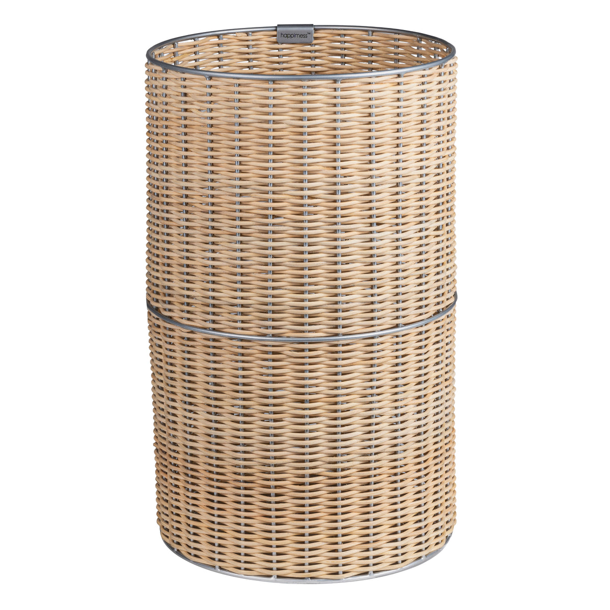 Cecil Modern 4.13-Gallon Faux Wicker Cylinder Waste Basket