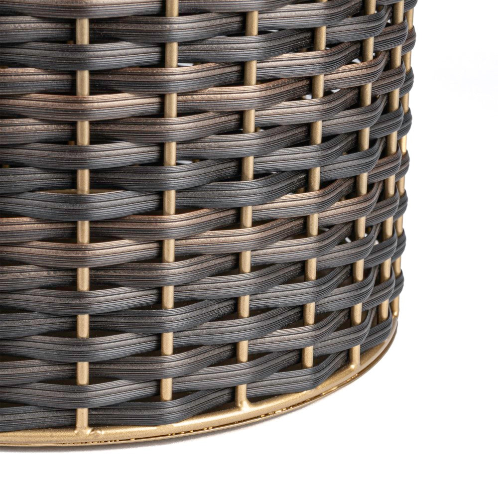 Cecil Modern 4.13-Gallon Faux Wicker Cylinder Waste Basket