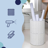 Cecil Modern 4.13-Gallon Faux Wicker Cylinder Waste Basket