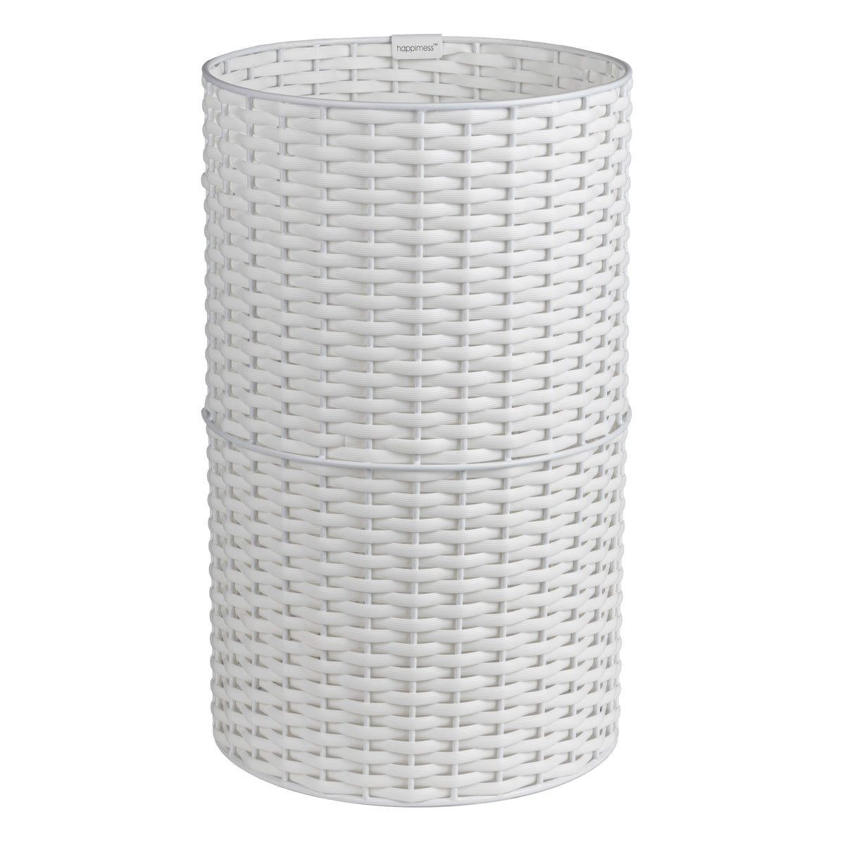Cecil Modern 4.13-Gallon Faux Wicker Cylinder Waste Basket