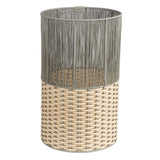 Harper Modern 4.13-Gallon 2-Tone Faux Wicker Cylinder Waste Basket