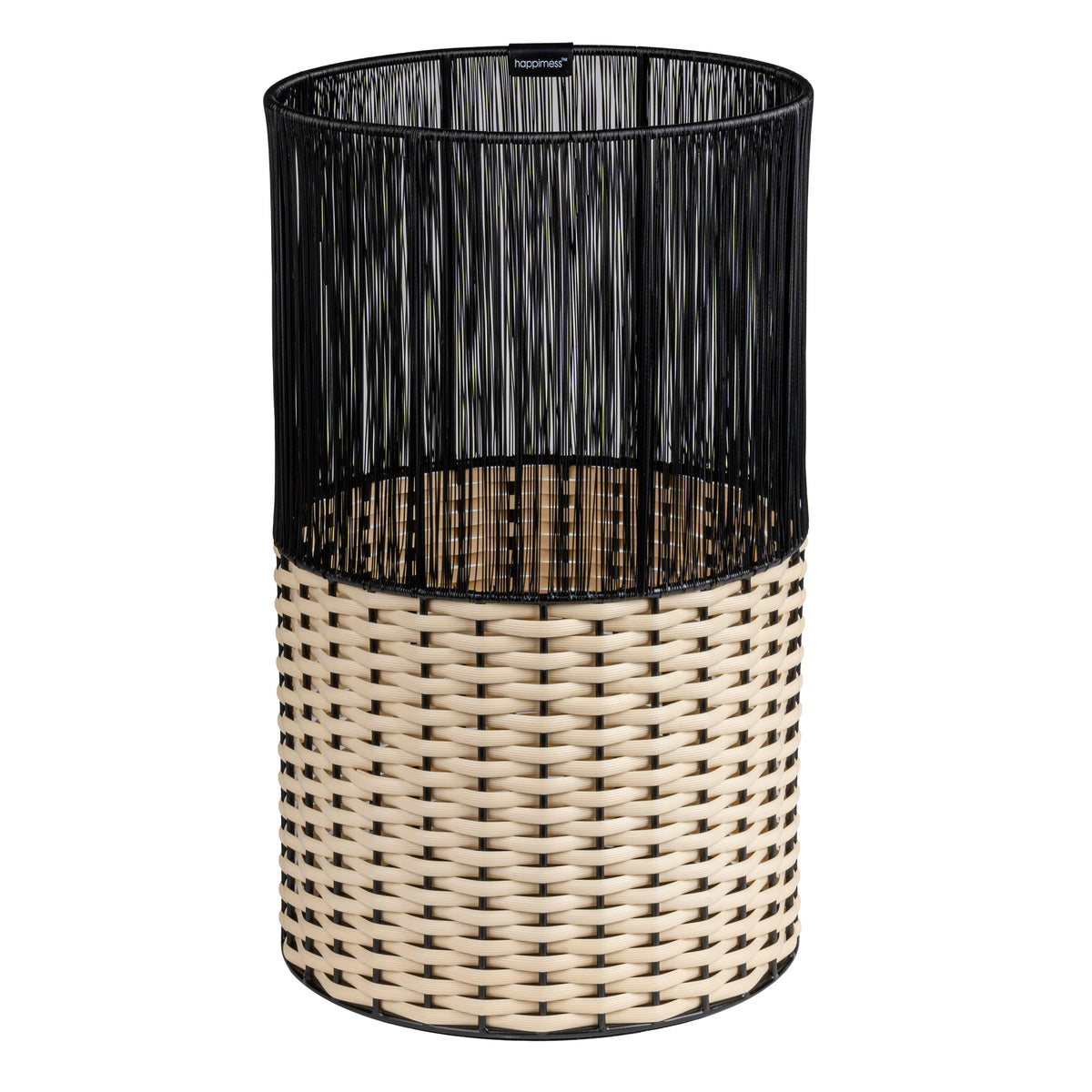 Harper Modern 4.13-Gallon 2-Tone Faux Wicker Cylinder Waste Basket