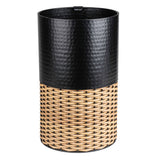 Asher Modern 4.13-Gallon 2-Tone Faux Wicker/Metal Cylinder Waste Basket