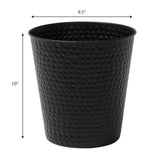 Axel Modern Minimalist Hammered Steel 2-Gallon Wastebasket