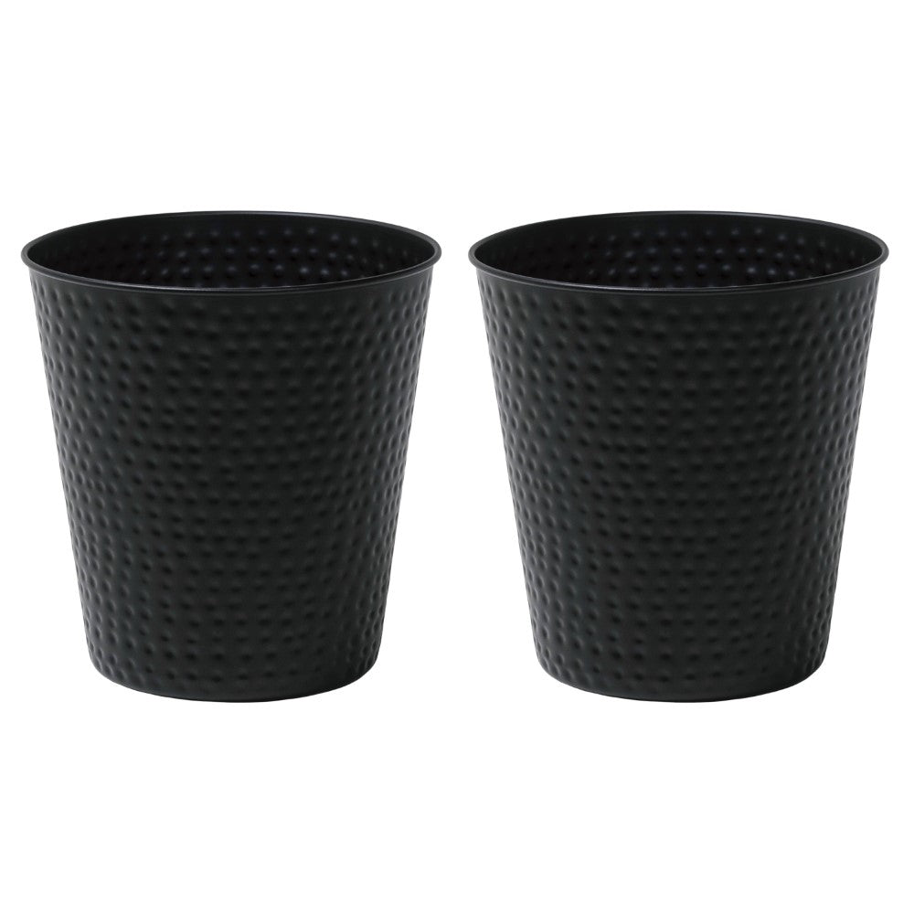 Axel Modern Minimalist Hammered Steel 2-Gallon Wastebasket