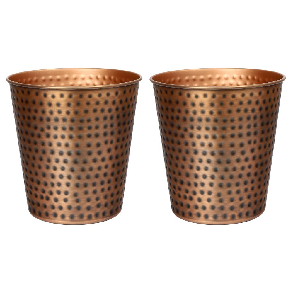 Axel Modern Minimalist Hammered Steel 2-Gallon Wastebasket