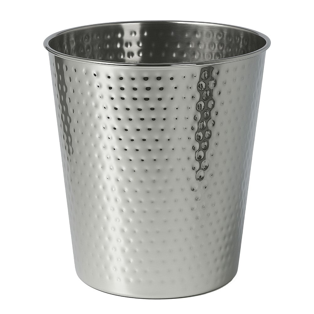 Axel Modern Minimalist Hammered Steel 2-Gallon Wastebasket
