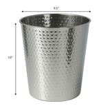 Axel Modern Minimalist Hammered Steel 2-Gallon Wastebasket