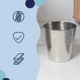 Axel Modern Minimalist Hammered Steel 2-Gallon Wastebasket