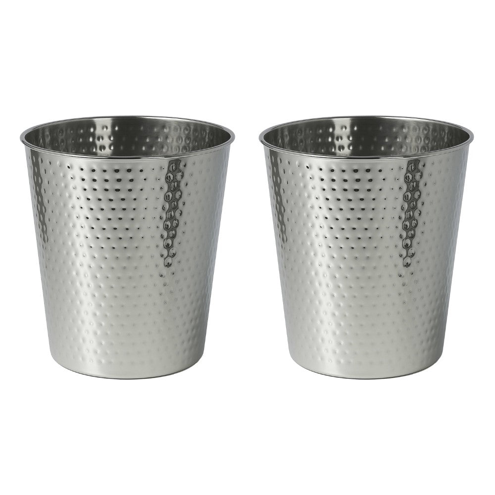 Axel Modern Minimalist Hammered Steel 2-Gallon Wastebasket