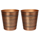 Riley Modern Classic Hammered Steel Accent 2-Gallon Wastebasket