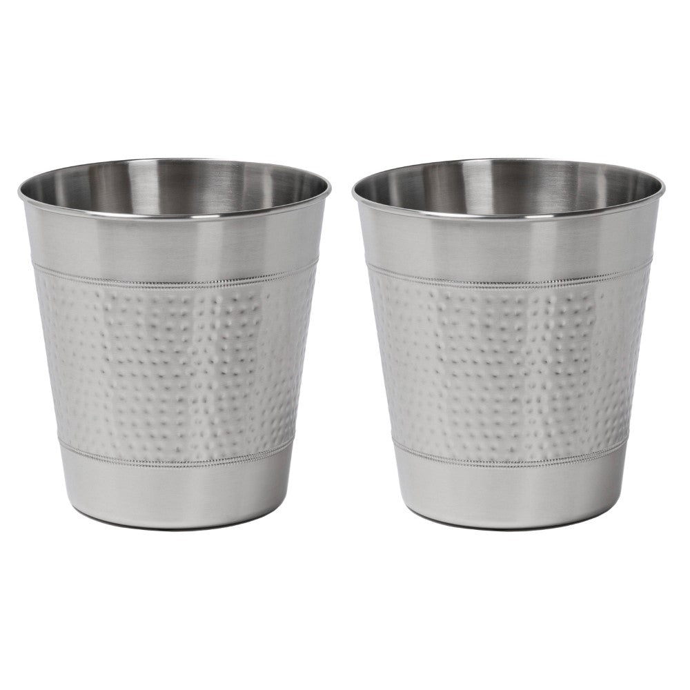 Riley Modern Classic Hammered Steel Accent 2-Gallon Wastebasket
