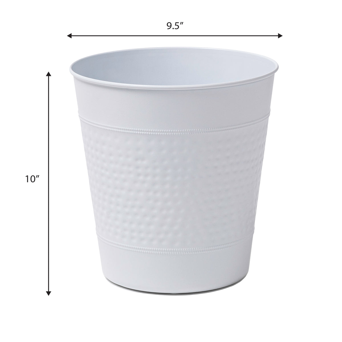 Riley Modern Classic Hammered Steel Accent 2-Gallon Wastebasket