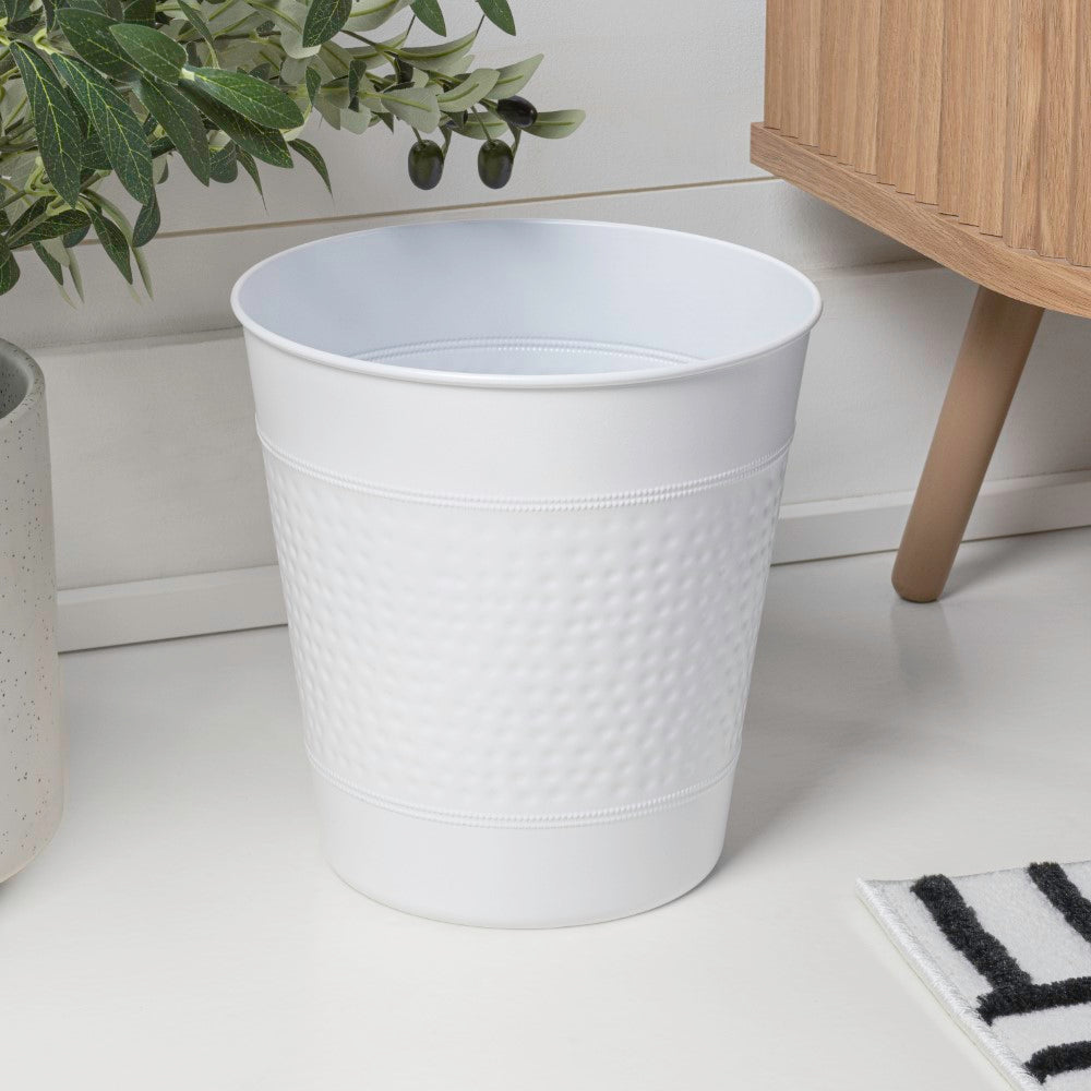 Riley Modern Classic Hammered Steel Accent 2-Gallon Wastebasket