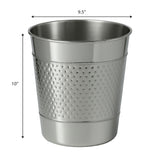 Riley Modern Classic Hammered Steel Accent 2-Gallon Wastebasket
