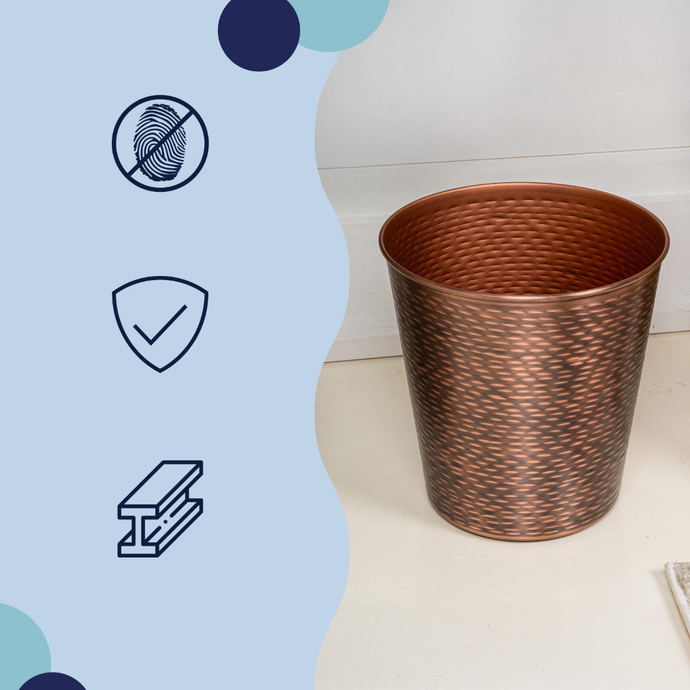 Remi Modern Classic Textured Steel 2-Gallon Wastebasket