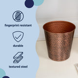 Remi Modern Classic Textured Steel 2-Gallon Wastebasket