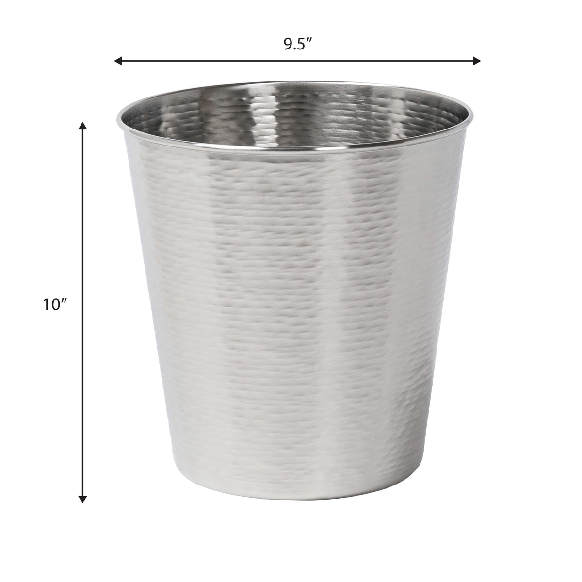Remi Modern Classic Textured Steel 2-Gallon Wastebasket