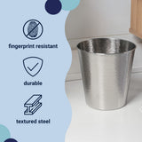 Remi Modern Classic Textured Steel 2-Gallon Wastebasket