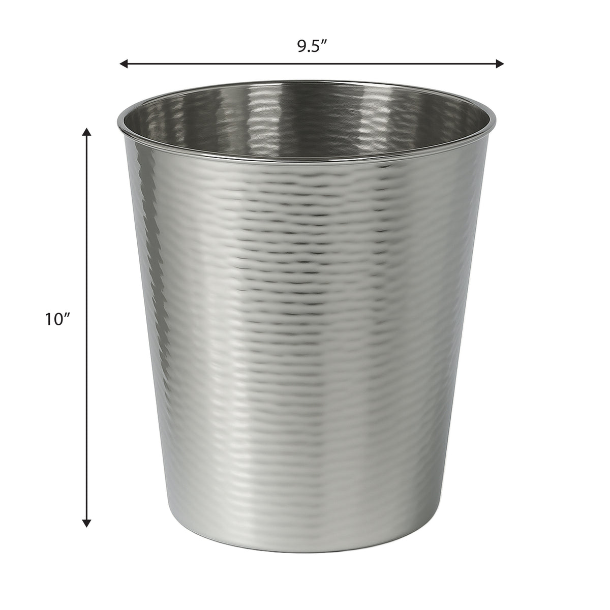 Remi Modern Classic Textured Steel 2-Gallon Wastebasket