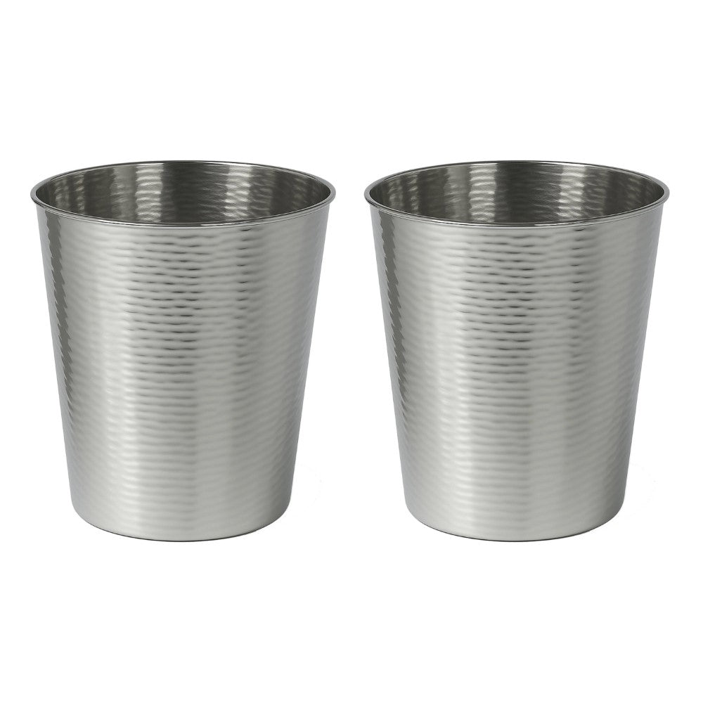 Remi Modern Classic Textured Steel 2-Gallon Wastebasket