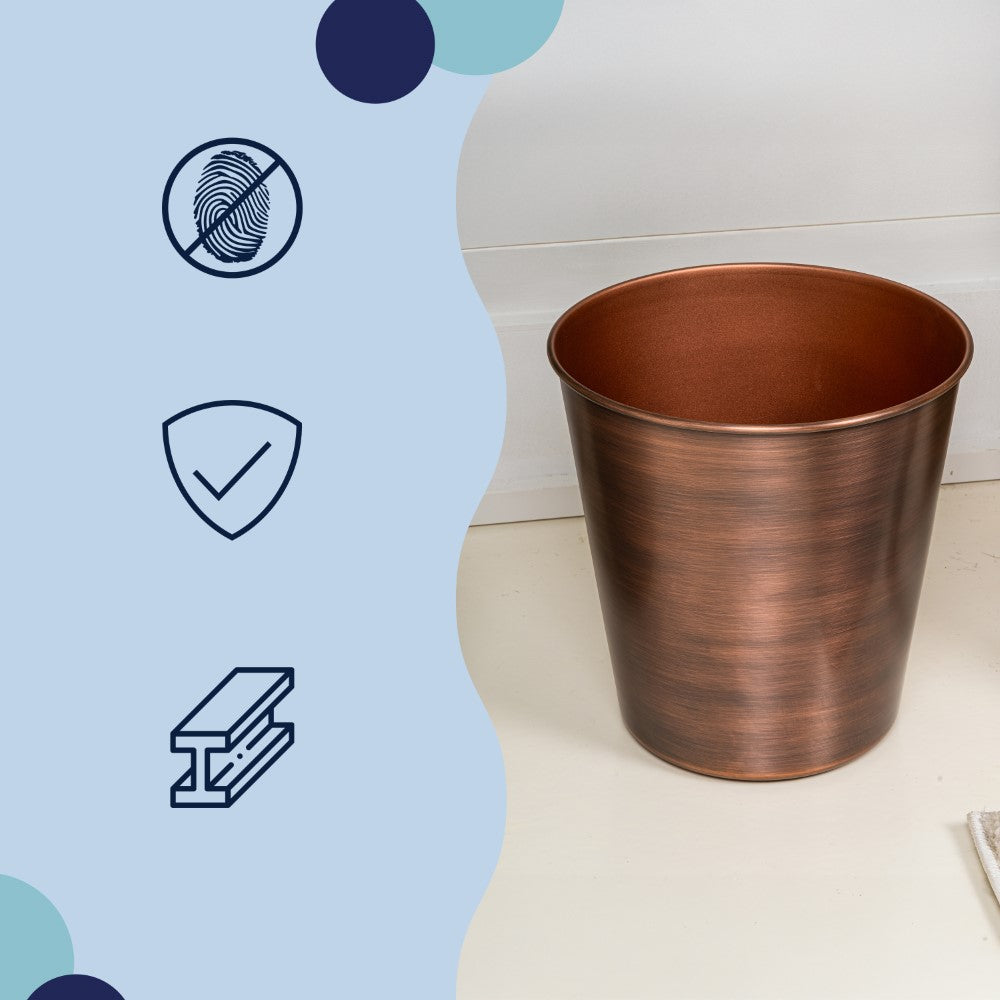 Nolan Modern Classic Smooth Steel 2-Gallon Wastebasket