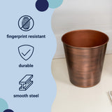 Nolan Modern Classic Smooth Steel 2-Gallon Wastebasket
