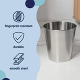 Nolan Modern Classic Smooth Steel 2-Gallon Wastebasket