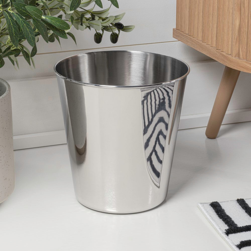 Nolan Modern Classic Smooth Steel 2-Gallon Wastebasket