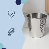 Nolan Modern Classic Smooth Steel 2-Gallon Wastebasket
